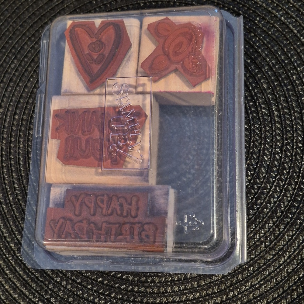 STAMPIN' UP! Retired 1997 'Mini Bold Greetings' Stamp Set, Set of 4 Stamps - Picture 3 of 6